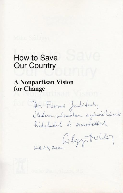 How to Save Our Country - Oskola Antikvárium
