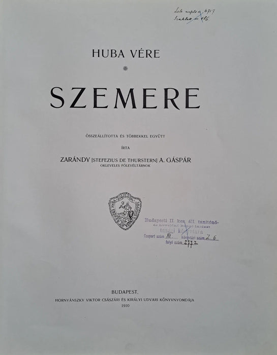 Huba vére - Szemere - Oskola Antikvárium
