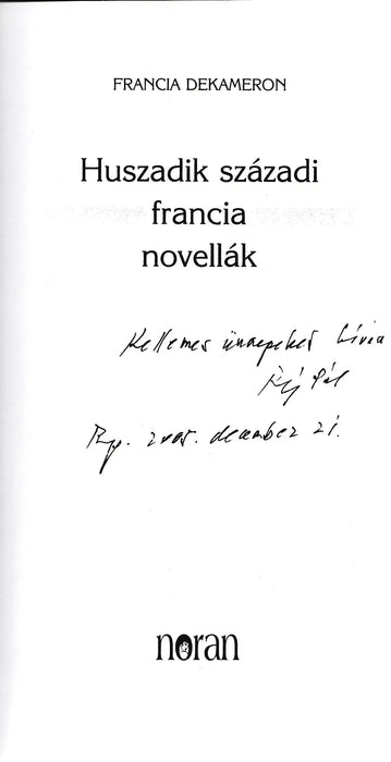 Huszadik századi francia novellák - Oskola Antikvárium