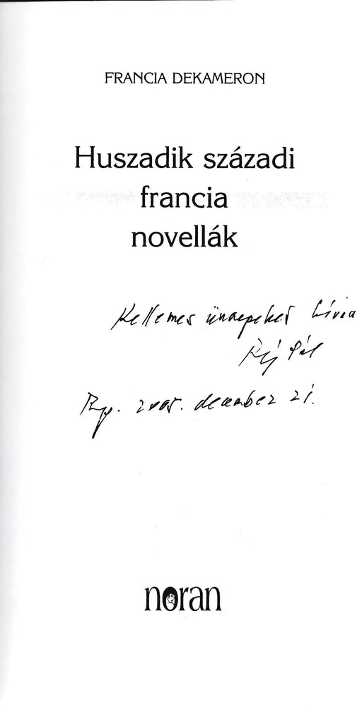 Huszadik századi francia novellák - Oskola Antikvárium