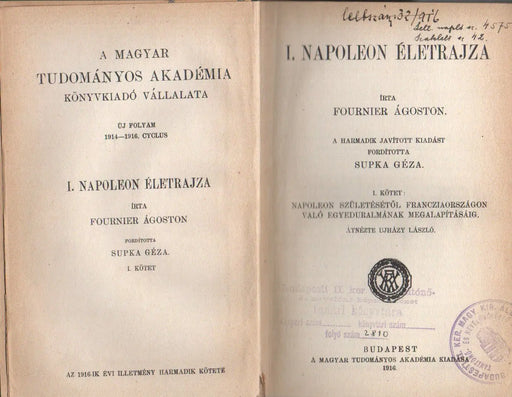 I. Napoleon életrajza I - III. - Oskola Antikvárium