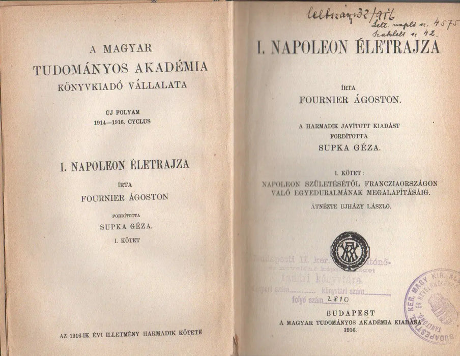 I. Napoleon életrajza I - III. - Oskola Antikvárium