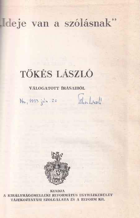 "Ideje van a szólásnak" - Oskola Antikvárium