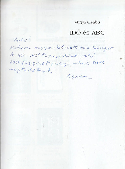 Idő és ABC - Oskola Antikvárium