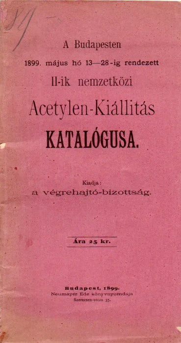 II - ik nemzetközi Acetylen - Kiállítás katalógusa - Oskola Antikvárium