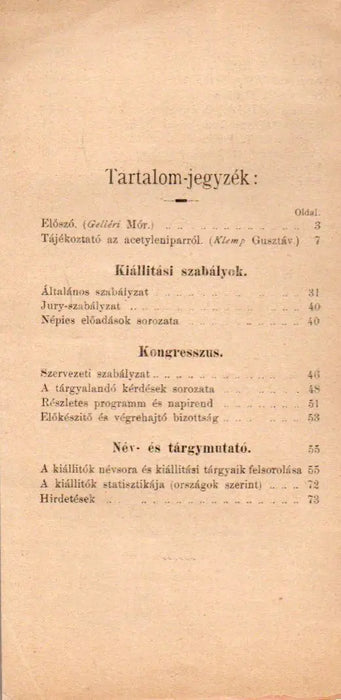 II - ik nemzetközi Acetylen - Kiállítás katalógusa - Oskola Antikvárium