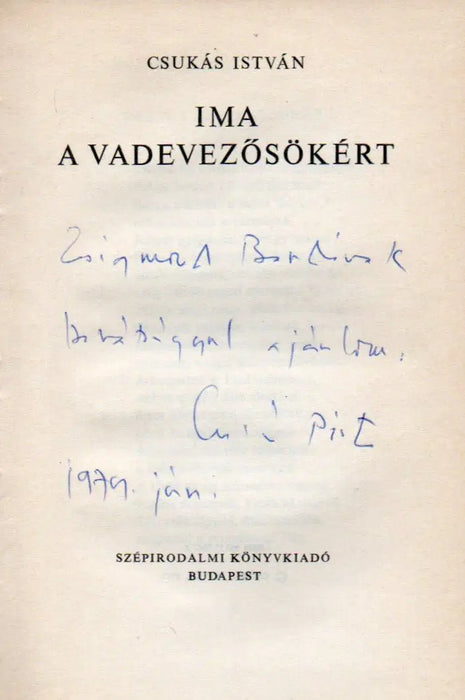 Ima a vadevezősökért - Oskola Antikvárium