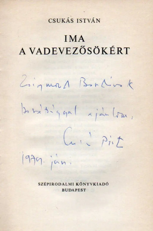 Ima a vadevezősökért - Oskola Antikvárium