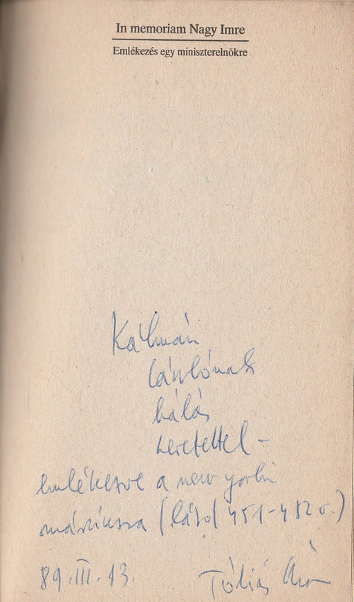 In memoriam Nagy Imre - Oskola Antikvárium