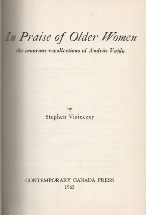 In Praise of Older Women - Oskola Antikvárium