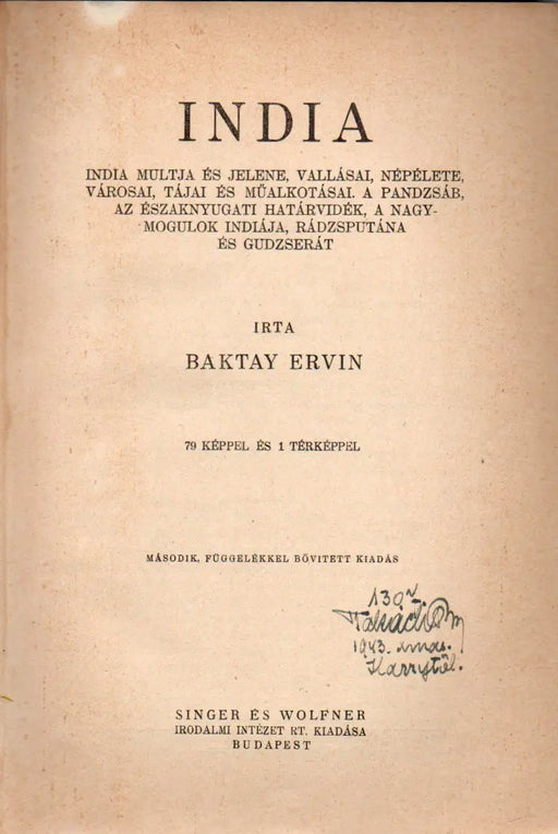 India I - II. - Oskola Antikvárium
