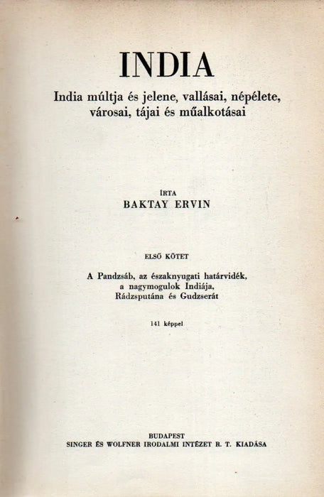 India I - II. - Oskola Antikvárium