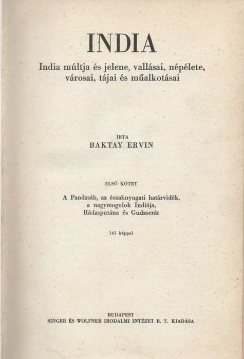 India I - II. - Oskola Antikvárium