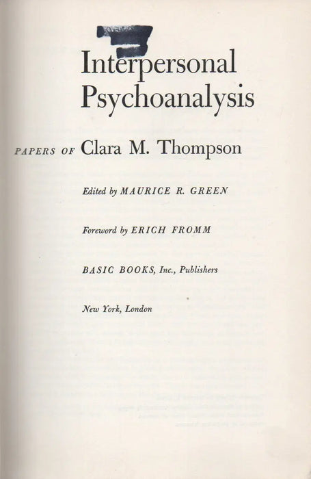 Interpersonal Psychoanalysis - Oskola Antikvárium