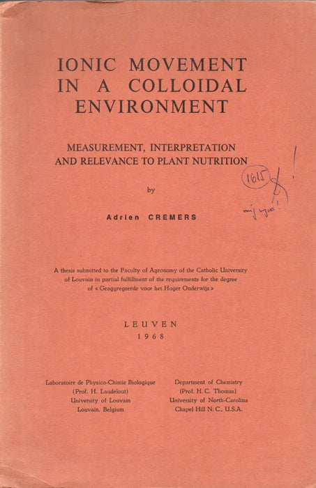 Ionic Movement in a Colloidal Environment - Oskola Antikvárium