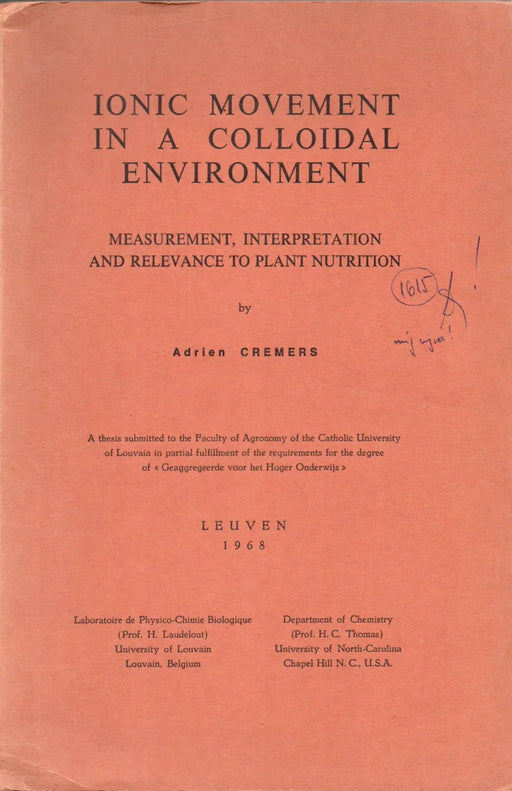 Ionic Movement in a Colloidal Environment - Oskola Antikvárium