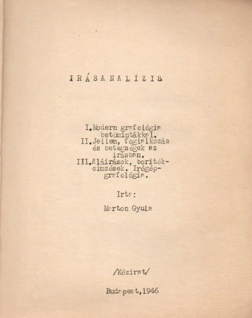 Írásanalízis - Oskola Antikvárium