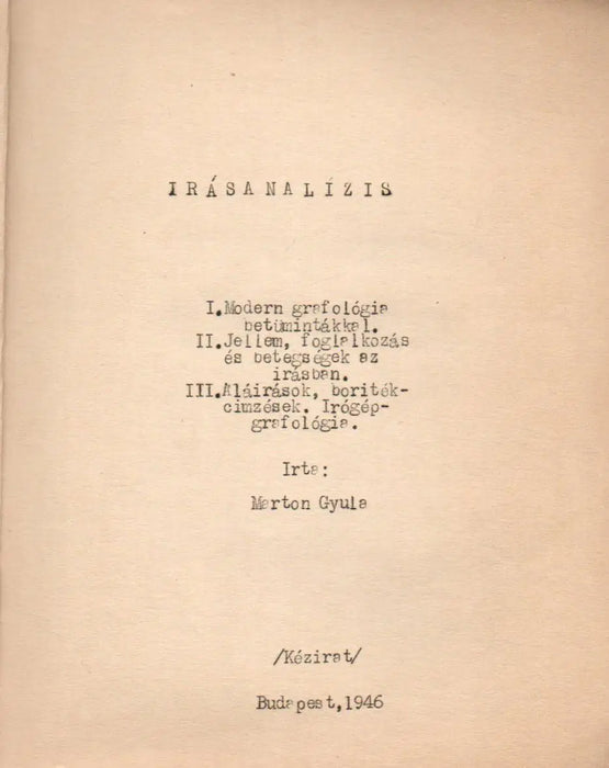 Írásanalízis - Oskola Antikvárium