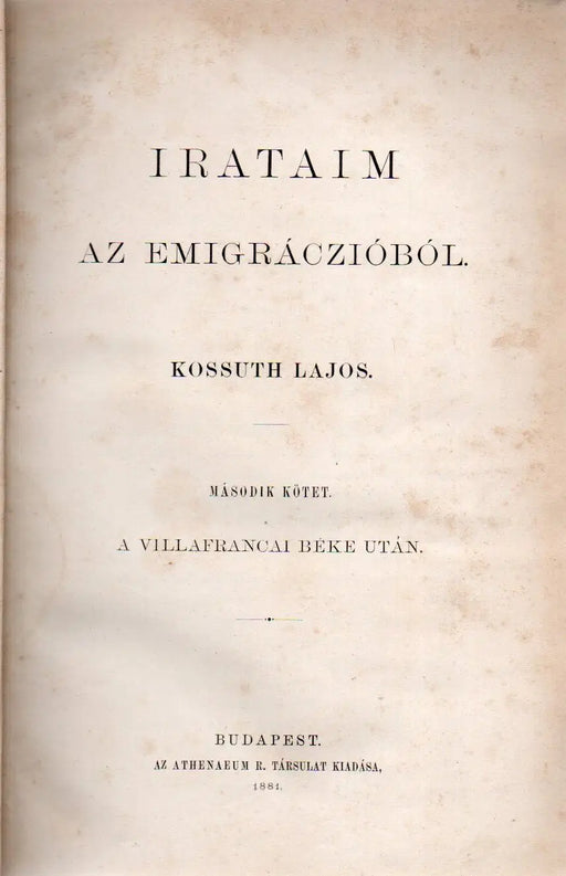 Irataim az emigráczióból II. - Oskola Antikvárium