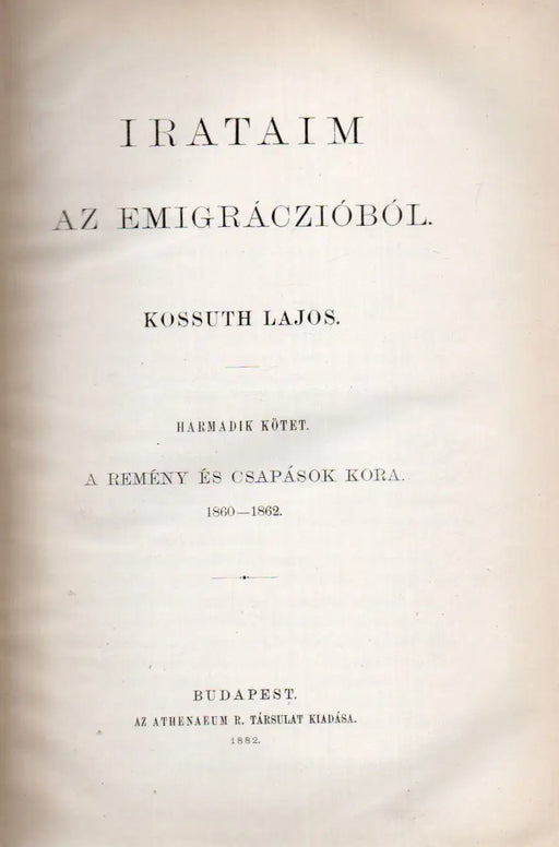 Irataim az emigráczióból III. - Oskola Antikvárium