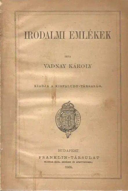 Irodalmi emlékek - Oskola Antikvárium