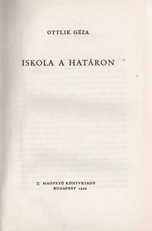 Iskola a határon - Oskola Antikvárium
