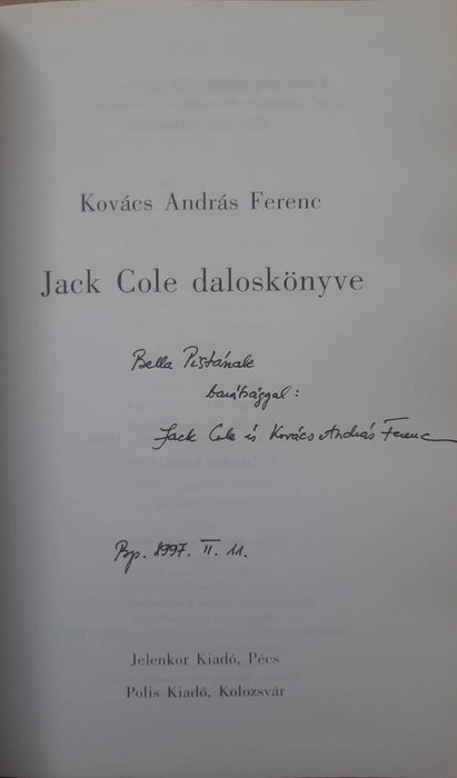 Jack Cole daloskönyve - Oskola Antikvárium
