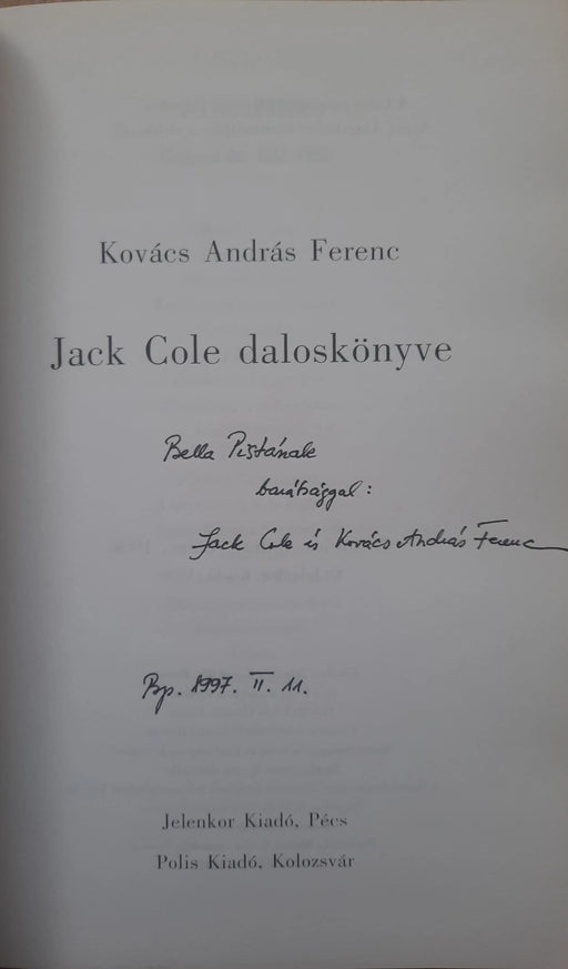 Jack Cole daloskönyve - Oskola Antikvárium