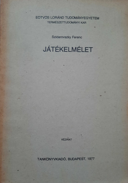 Játékelmélet - Oskola Antikvárium