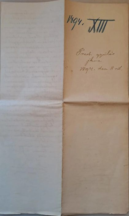 Jegyzőkönyv a békési ev. reform. egyház presbyteriumának 1894. deczember hó 11 - én tartott gyűléséről - Oskola Antikvárium