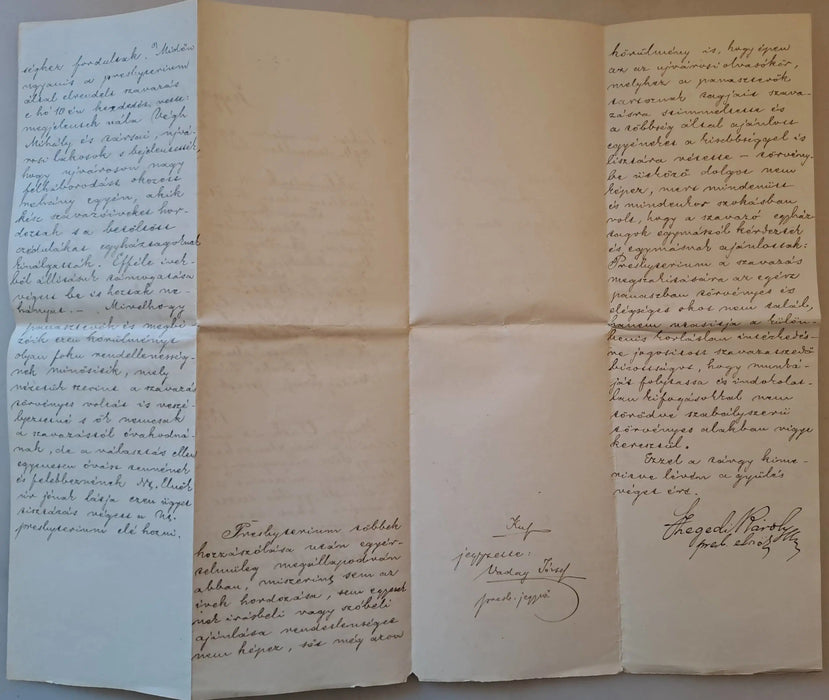 Jegyzőkönyv a békési ev. reform. egyház presbyteriumának 1894. deczember hó 11 - én tartott gyűléséről - Oskola Antikvárium