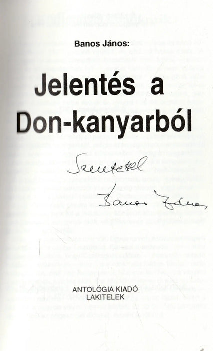 Jelentés a Don - kanyarból - Oskola Antikvárium