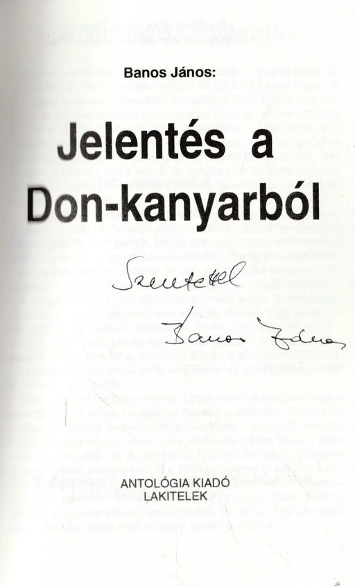 Jelentés a Don - kanyarból - Oskola Antikvárium