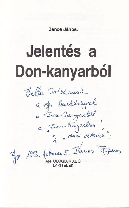 Jelentés a Don - kanyarból - Oskola Antikvárium