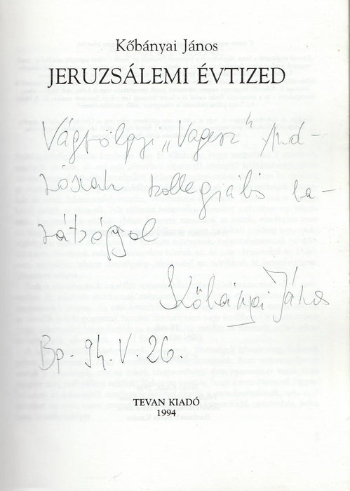 Jeruzsálemi évtized - Oskola Antikvárium