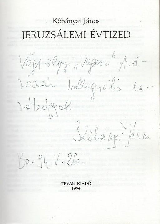 Jeruzsálemi évtized - Oskola Antikvárium