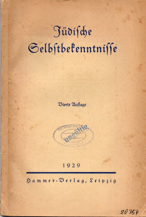 Jüdische Selbstbekenntnisse - Oskola Antikvárium