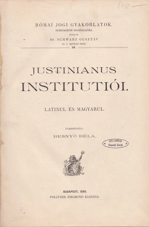 Justinianus institutiói - Oskola Antikvárium