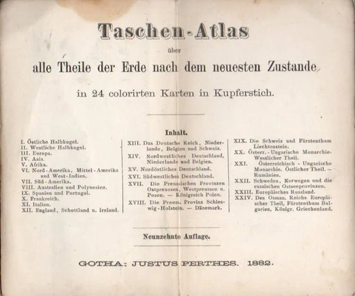 Justus Perthes' Taschen - Atlas - Oskola Antikvárium