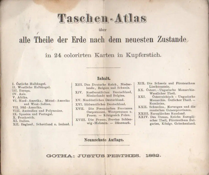 Justus Perthes' Taschen - Atlas - Oskola Antikvárium
