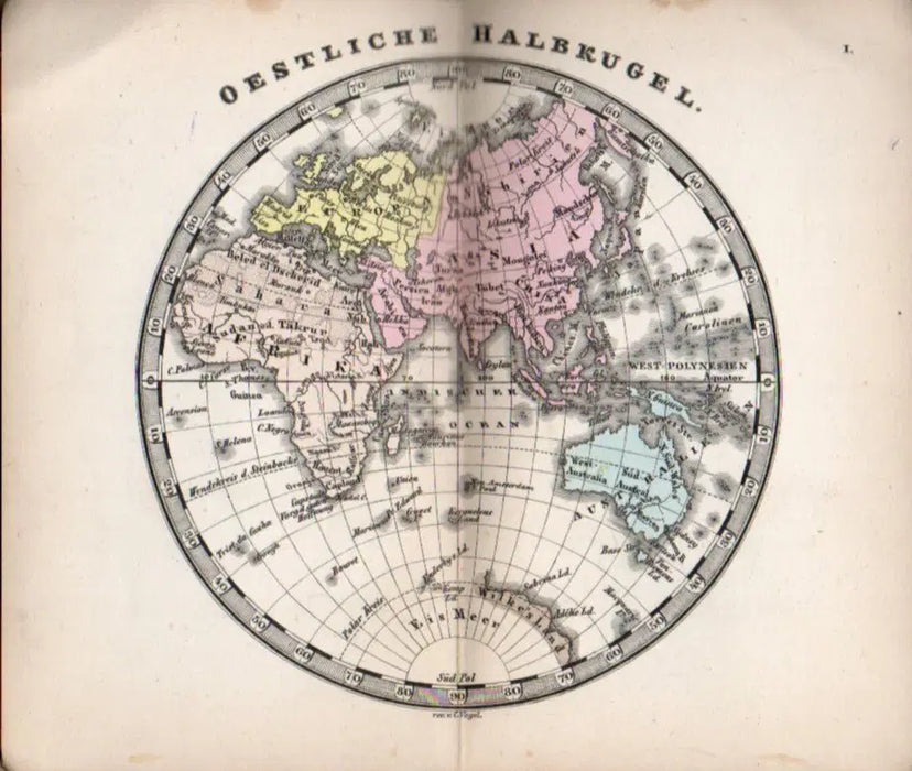 Justus Perthes' Taschen - Atlas - Oskola Antikvárium