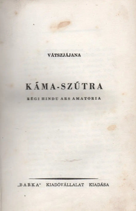 Káma - Szútra - Oskola Antikvárium