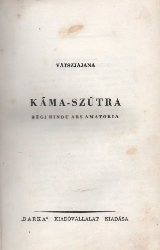 Káma - Szútra - Oskola Antikvárium