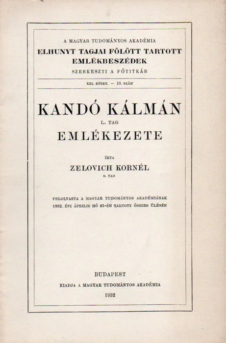 Kandó Kálmán emlékezete - Oskola Antikvárium