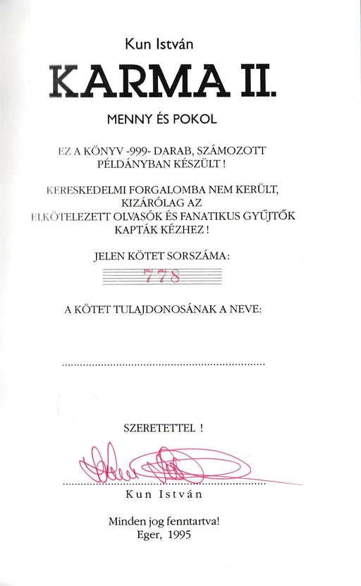 Karma II. - Oskola Antikvárium
