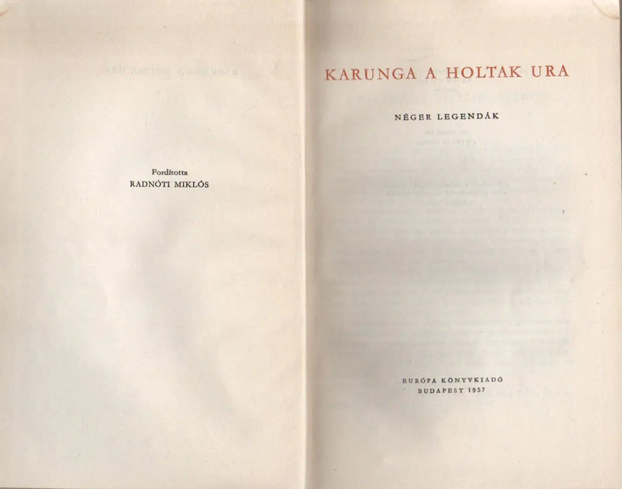 Karunga a holtak ura - Oskola Antikvárium