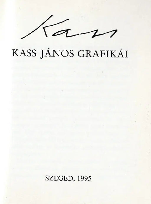 Kass János grafikái - Oskola Antikvárium