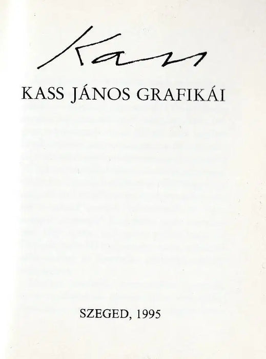 Kass János grafikái - Oskola Antikvárium