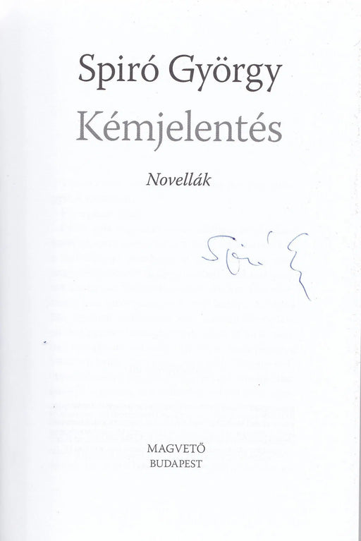 Kémjelentés - Oskola Antikvárium