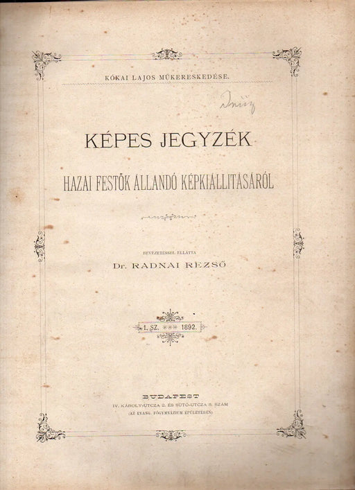 Képes jegyzék hazai festők állandó képkiállításáról - Oskola Antikvárium